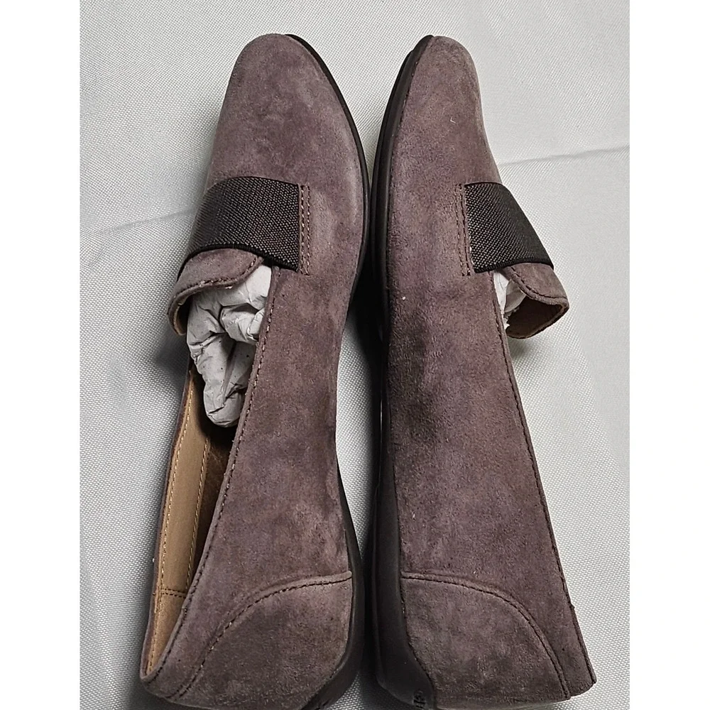 Geox Respira D Charlene J Dove Grey Goat Suede Loafer Flats‎ Women's 5 Italian